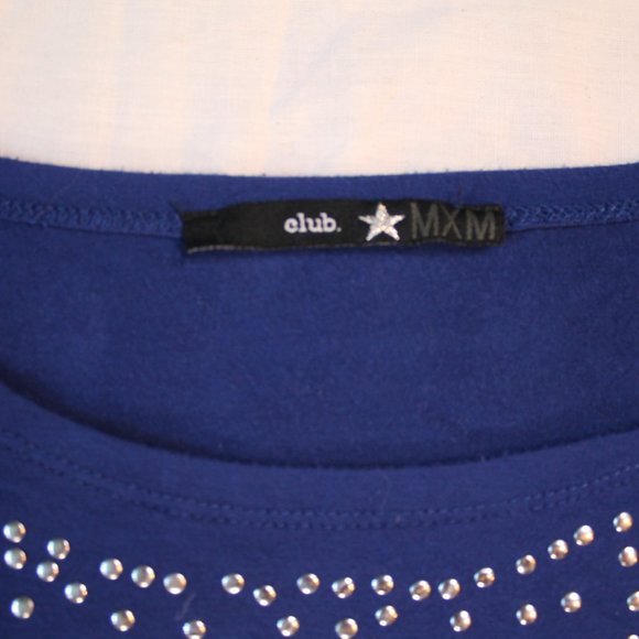 Club star bedazzled shirt blue y2y mxm - Picture 4 of 5